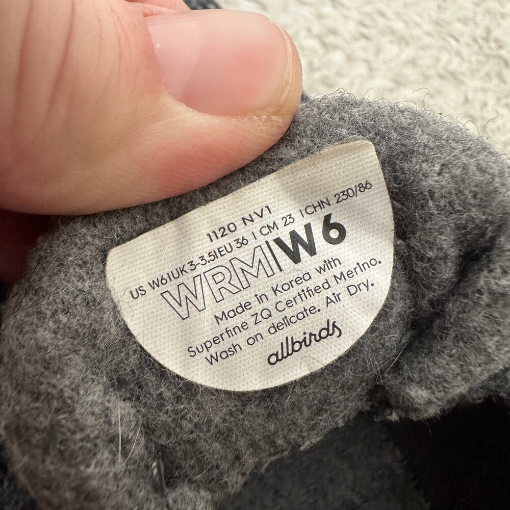 allbirds Charcoal Wool Runner Sneakers with Cream Sole - Picture 7 of 11